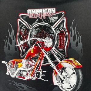 American Chopper Firebike NWT Y2K 90s Tshirt Mens XL Biker Motorcycle 1658